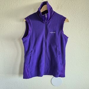 NWOT Columbia Purple Fleece Vest Full Zip Womens Size L